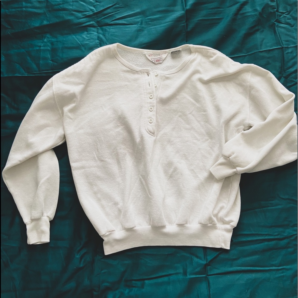Vintage sweatshirt with button detail